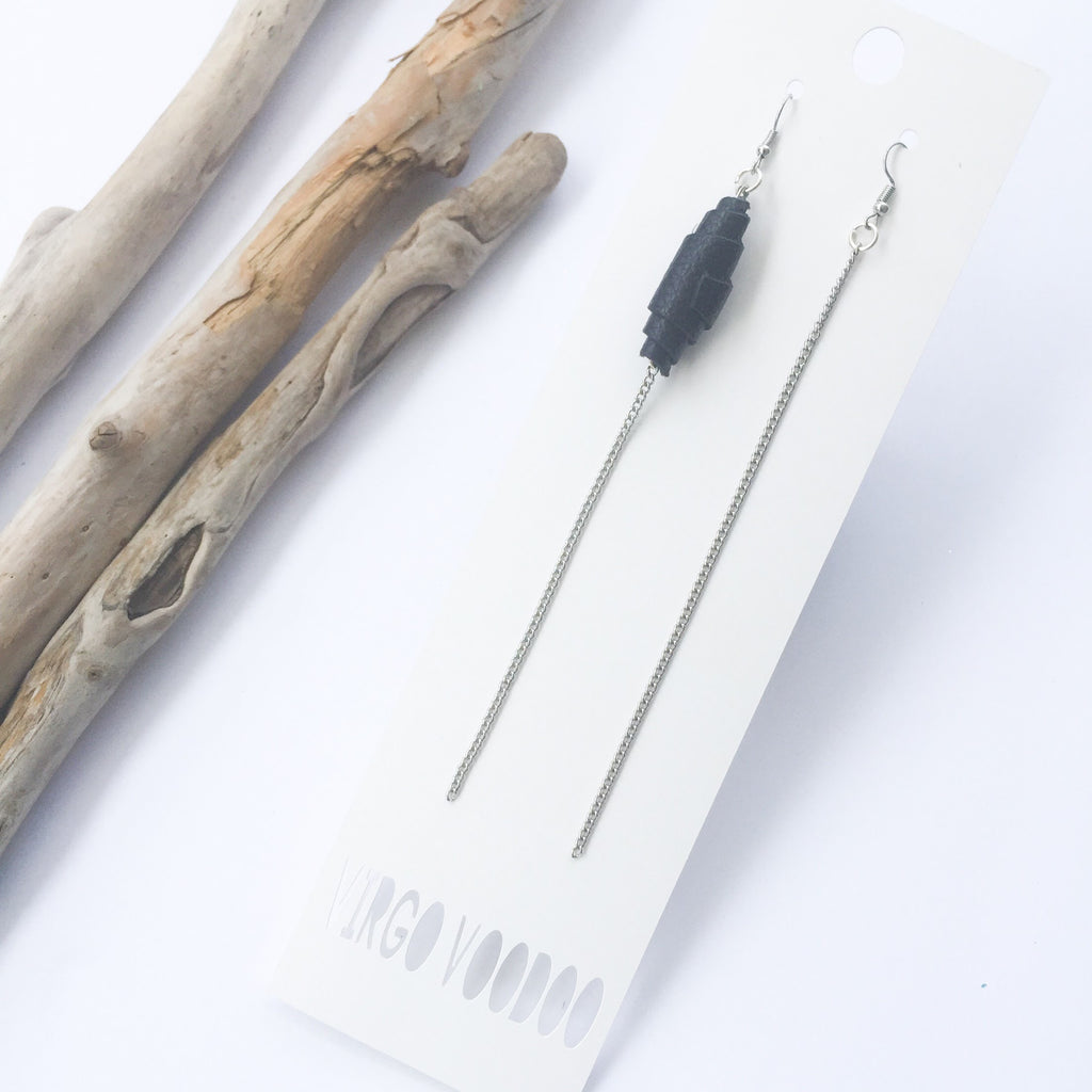 Menzi Leather & Chain Earrings